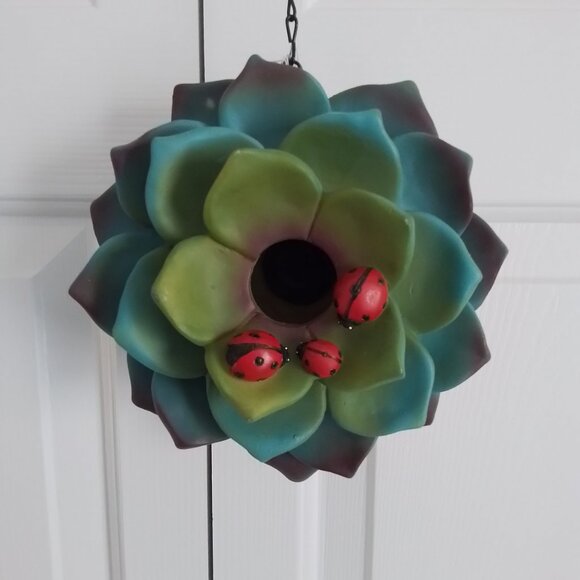 Succulent Resin Birdhouse - Picture 2 of 7